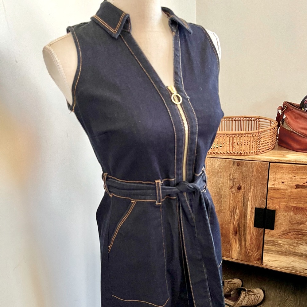 INC Denim Zip Career Casual Cute Dress 6P